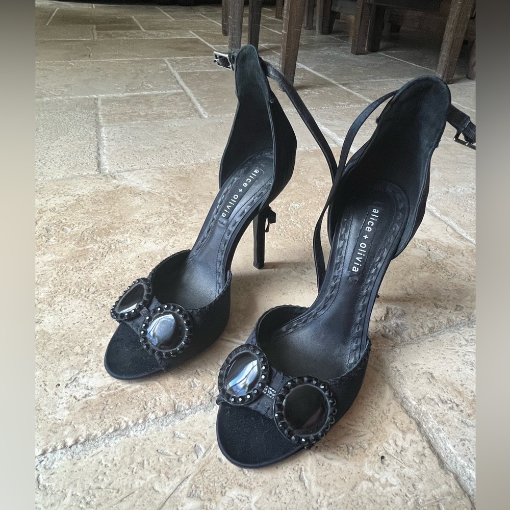 Alice and Olivia ankle strap heel